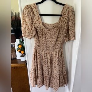 Alter’d State | Puff Sleeve Dress | Beige | Size S